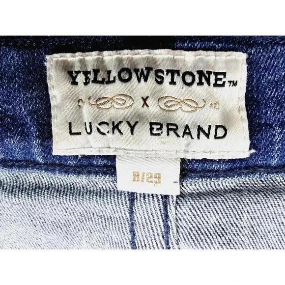 Lucky Brand 29X33 Women's Low Rise Flare Yellowstone Embroidered Y Jeans Sz 8/29 - Picture 4 of 16